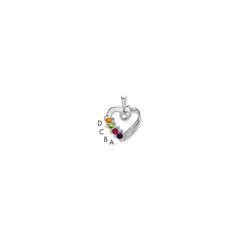 14k White Gold 4 Genuine Stone Family Pendant - 4
