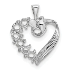 14k White Gold 6 Genuine Stone Family Pendant - 4