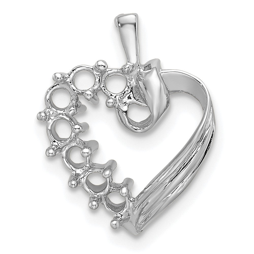 14k White Gold 7 Genuine Stone Family Pendant - 4