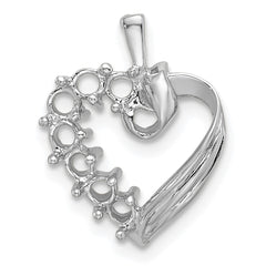 14k White Gold 7 Synthetic Stone Family Pendant