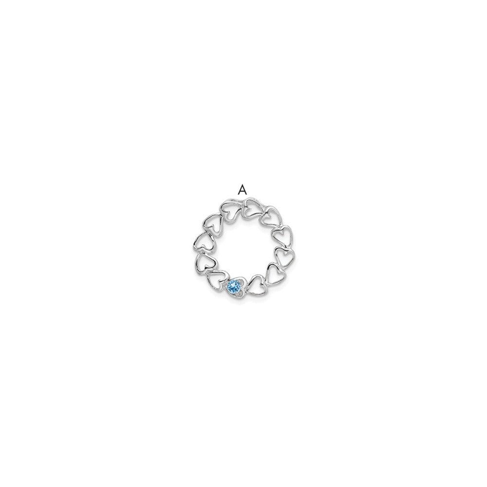 14k White Gold 1 Genuine Stone Family Pendant - 4