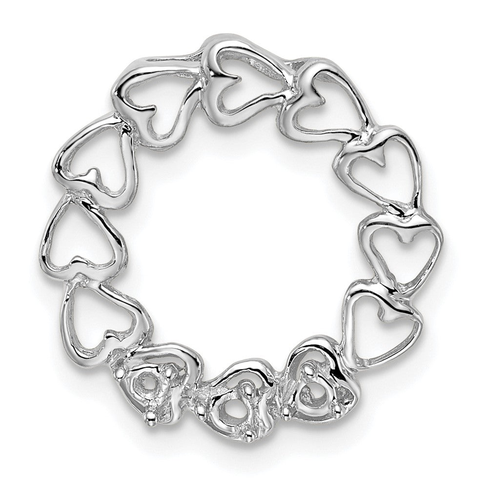 14k White Gold 3 Genuine Stone Family Pendant - 4