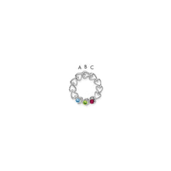 14k White Gold 3 Genuine Stone Family Pendant - 4
