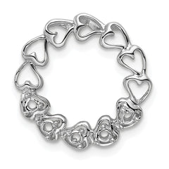 14k White Gold 5 Genuine Stone Family Pendant