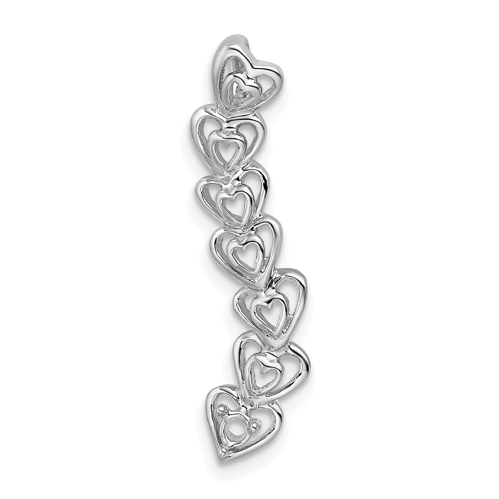 14k White Gold 1 Genuine Stone Family Pendant - 2