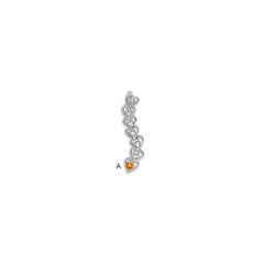 14k White Gold 1 Genuine Stone Family Pendant - 2
