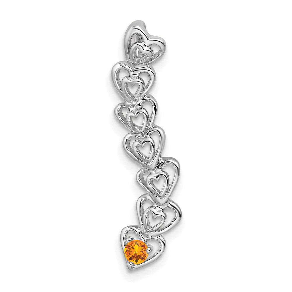 14k White Gold 1 Genuine Stone Family Pendant - 2