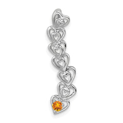 14k White Gold 1 Genuine Stone Family Pendant - 2