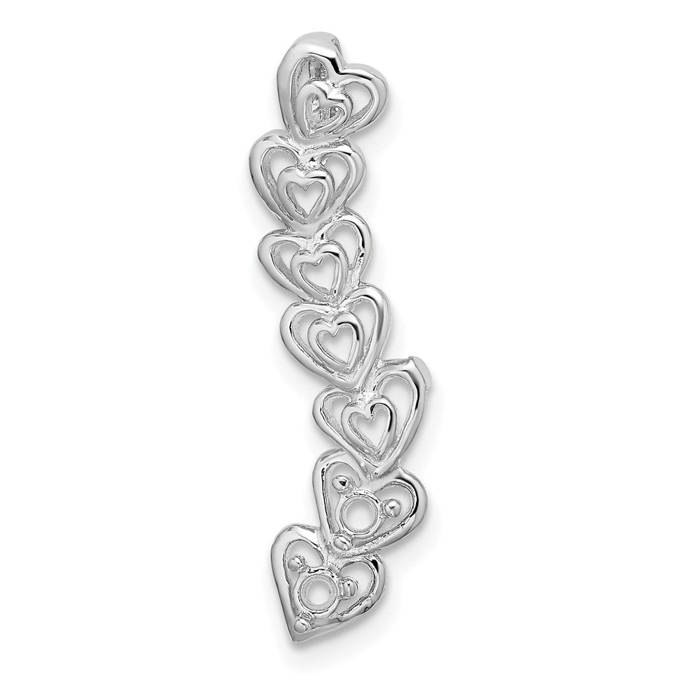 14k White Gold 2 Genuine Stone Family Pendant