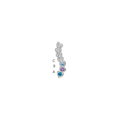 14k White Gold 3 Synthetic Stone Family Pendant