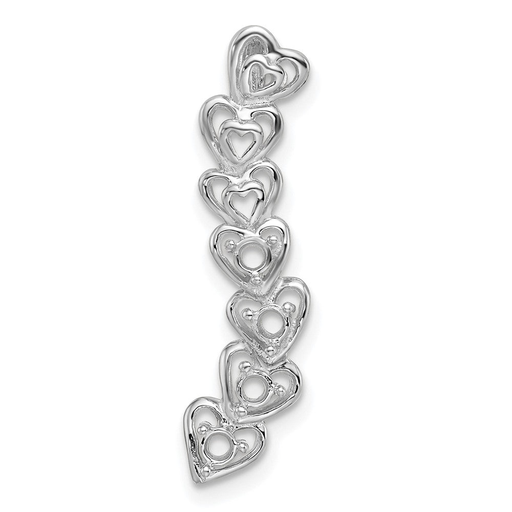 14k White Gold 4 Genuine Stone Family Pendant - 2