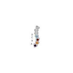 14k White Gold 4 Synthetic Stone Family Pendant - 3