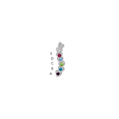 14k White Gold 5 Synthetic Stone Family Pendant - 2