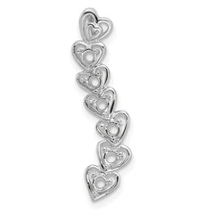 14k White Gold 6 Stone Family Pendant Mounting - 3