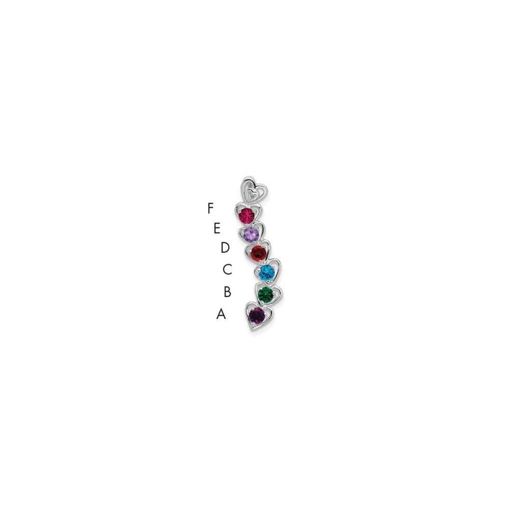 14k White Gold 6 Synthetic Stone Family Pendant - 3