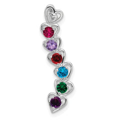 14k White Gold 6 Synthetic Stone Family Pendant - 3