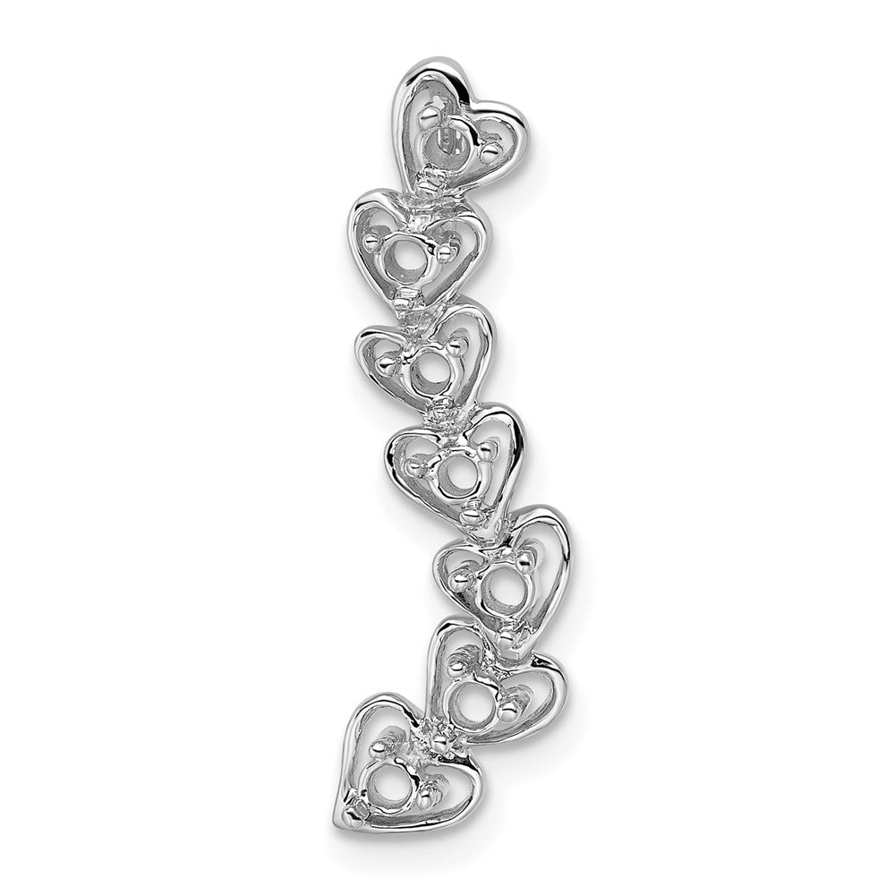 14k White Gold 7 Genuine Stone Family Pendant - 2