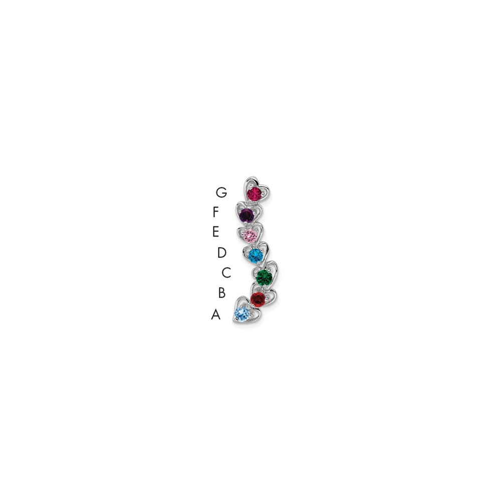 14k White Gold 7 Synthetic Stone Family Pendant - 2