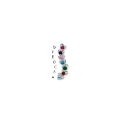 14k White Gold 7 Genuine Stone Family Pendant - 2