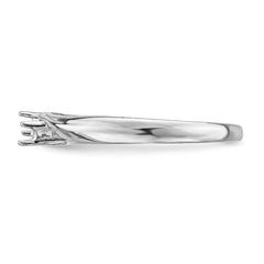 14k White Gold Polished 1-Stone Mothers Ring Mounting - 4