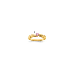 14k 3mm Synthetic Family Jewelry Ring - 3