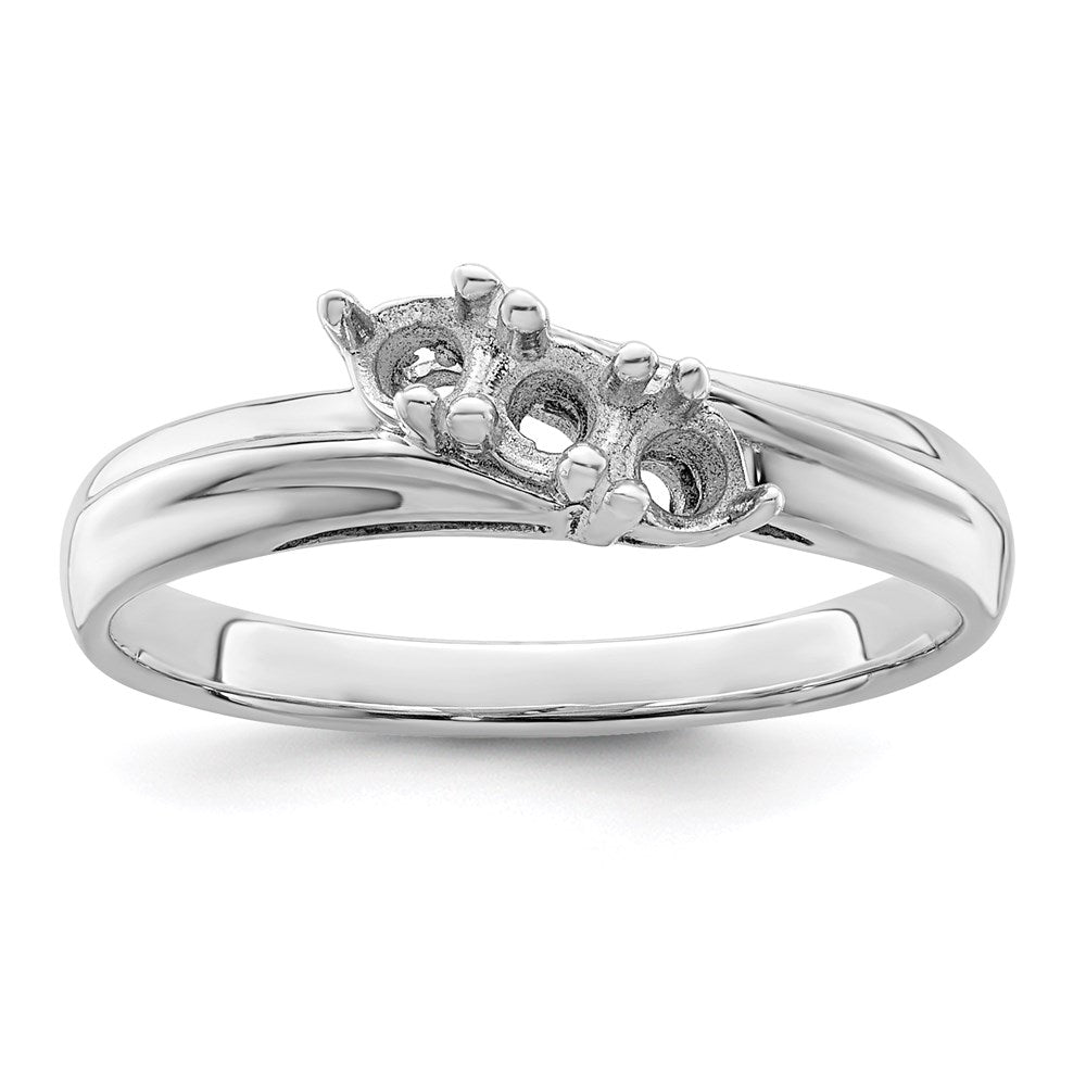 Sterling Silver Rhodium-plated Synthetic 3 Stone Mother's Ring - 98