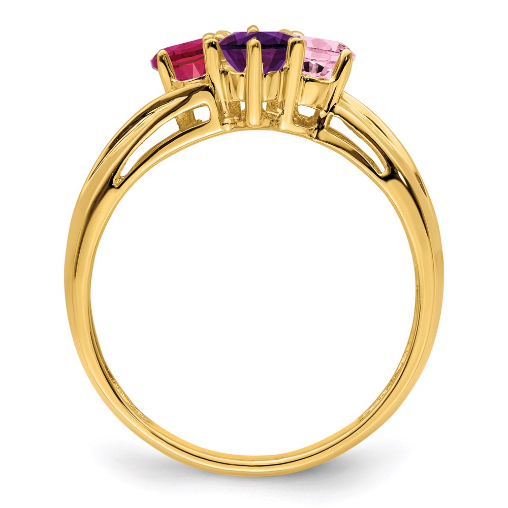 14k Synthetic Family Jewelry Ring - 56