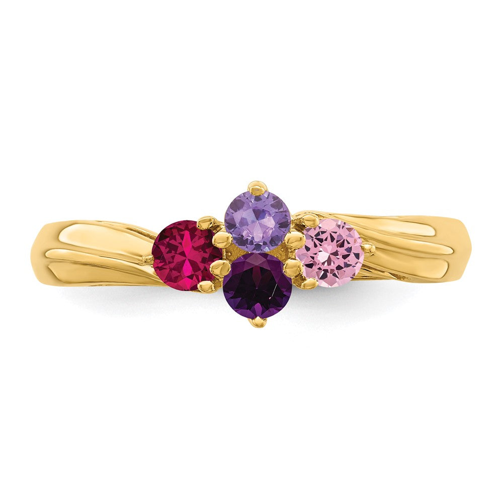 14k Synthetic Family Jewelry Ring - 56