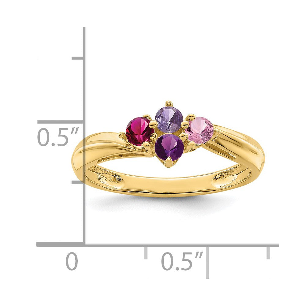 14k Synthetic Family Jewelry Ring - 56