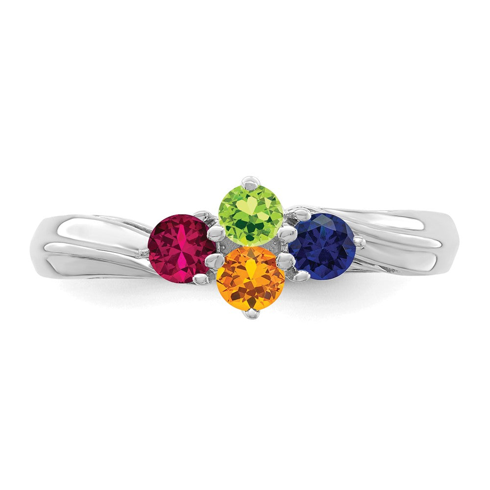 14k White Gold Family Jewelry Ring - 24