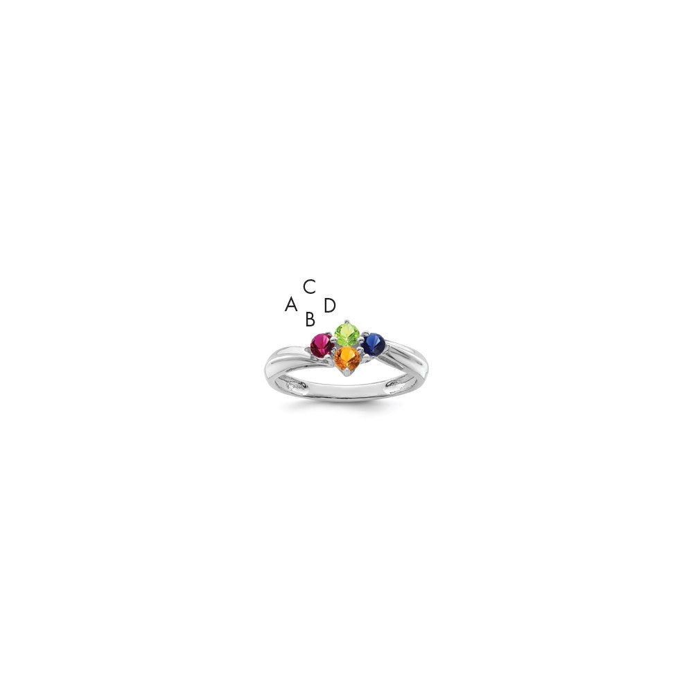 14k White Gold Family Jewelry Ring - 24