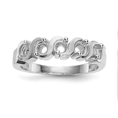 14k White Gold Polished 5-Stone Mothers Ring Mounting - 9