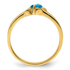 14k Polished 1-Stone Mothers Ring Mounting - 14