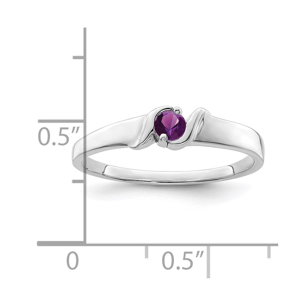 Sterling Silver Rhodium-plated Synthetic 1 Stone Mother's Ring - 19