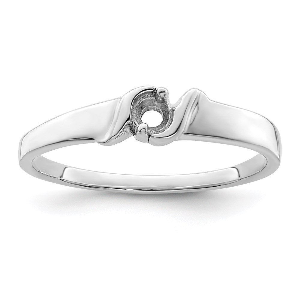14k White Gold Genuine 1 Stone Mother's Ring - 6