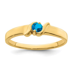 14k Polished 1-Stone Mothers Ring Mounting - 14