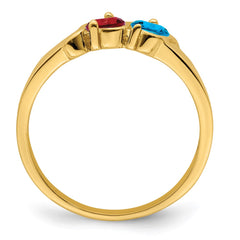 14k Genuine 2 Stone Mother's Ring - 12