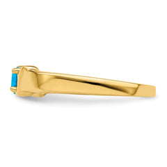 14k Genuine 2 Stone Mother's Ring - 12