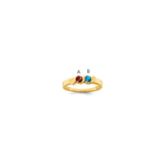 14k Genuine 2 Stone Mother's Ring - 12