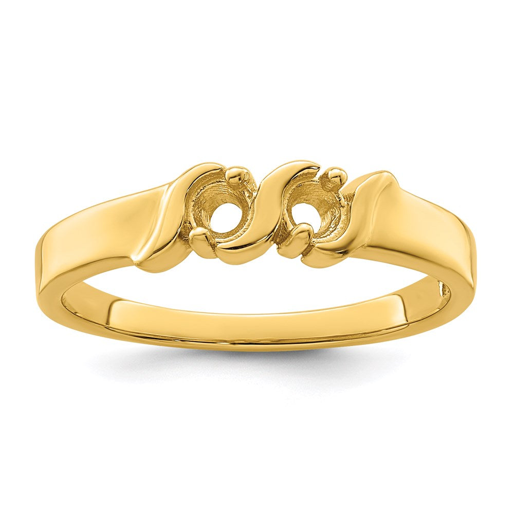 14k Genuine 2 Stone Mother's Ring - 12
