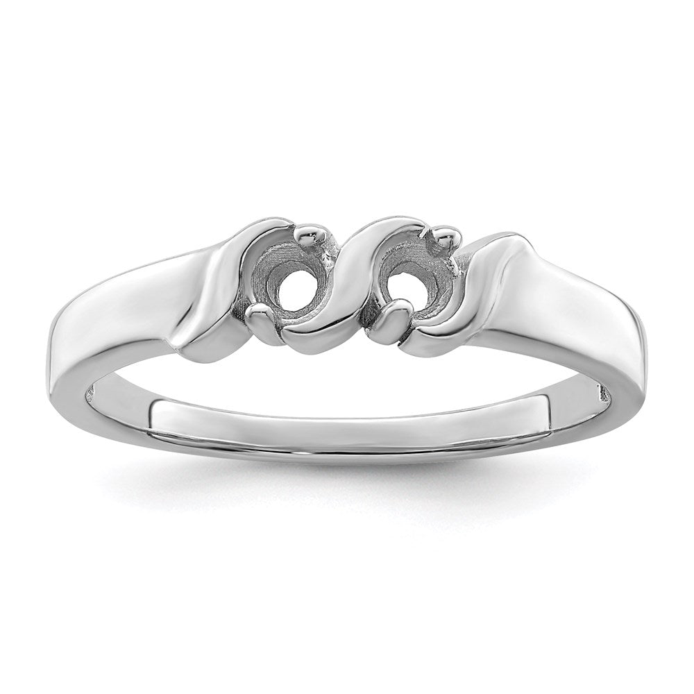 Sterling Silver Rhodium-plated Synthetic 2 Stone Mother's Ring - 98