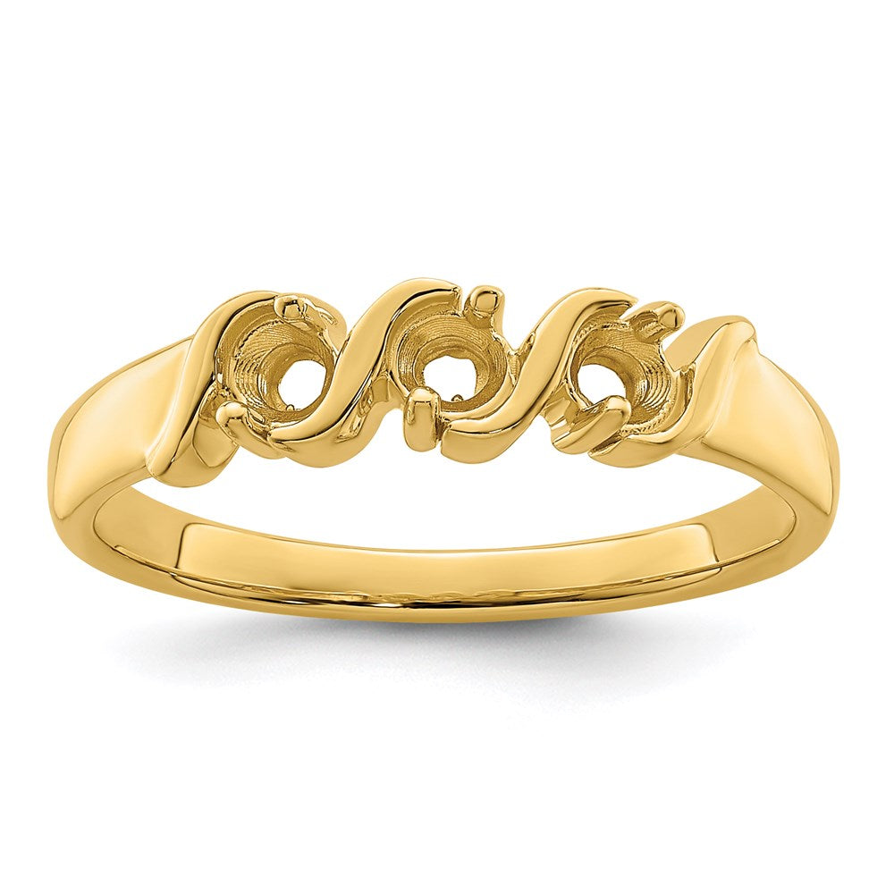 14k Genuine 3 Stone Mother's Ring - 16