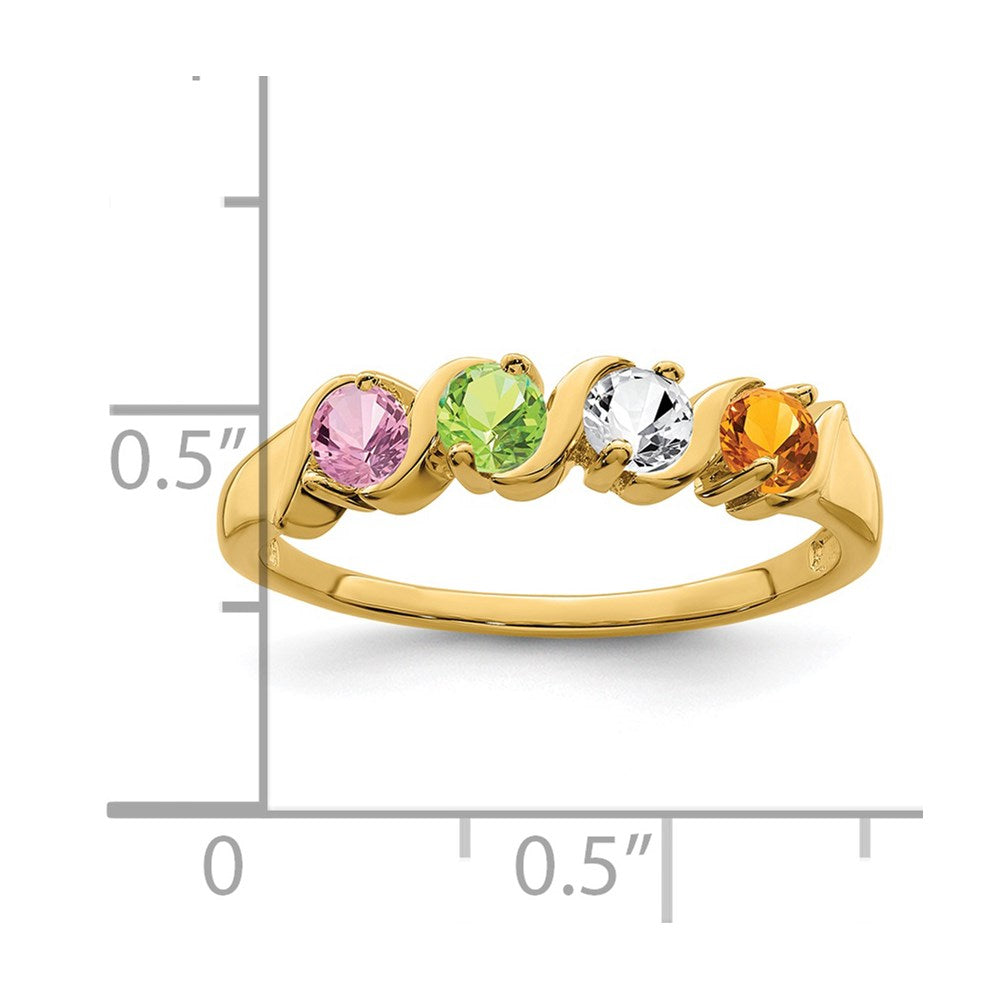 14k Synthetic Family Jewelry Ring - 103