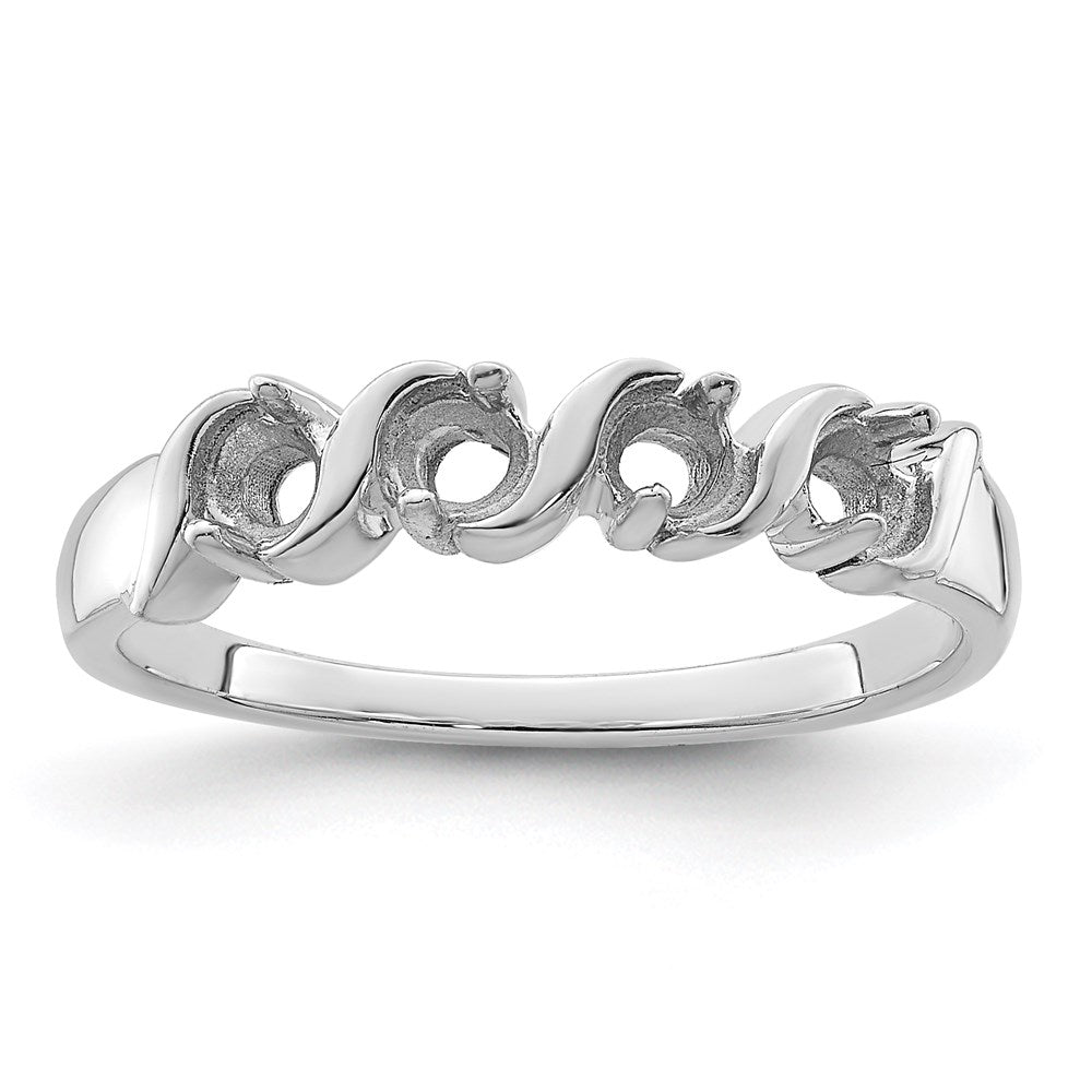 Sterling Silver Rhodium-plated Synthetic 4 Stone Mother's Ring - 78