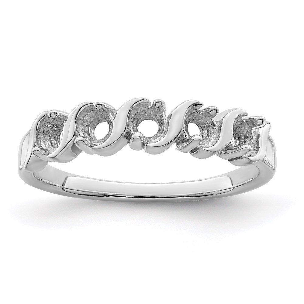 Sterling Silver Rhodium-plated Synthetic 5 Stone Mother's Ring - 68