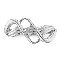 14k White Gold Polished 1-Stone Mothers Ring Mounting - 14