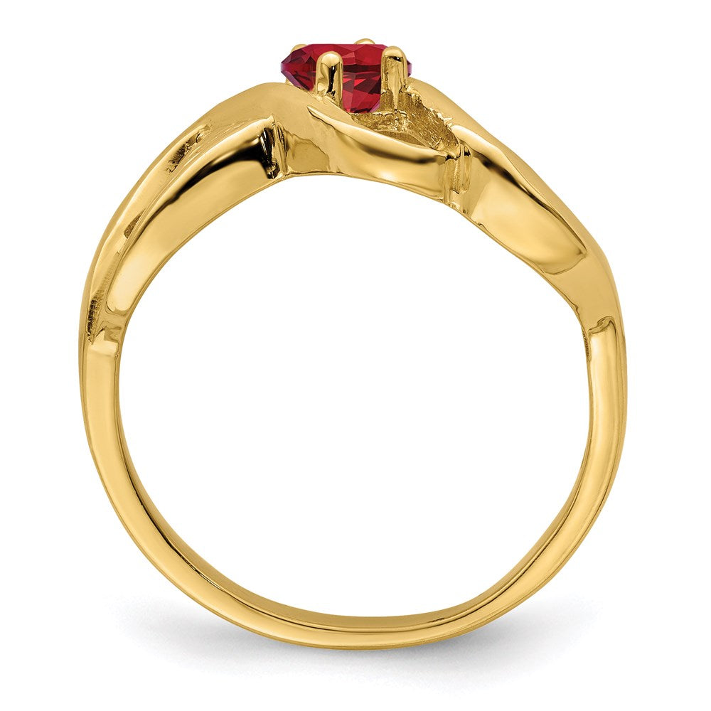 14k Genuine 1 Stone Mother's Ring - 3