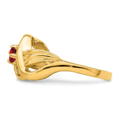 14k Genuine 1 Stone Mother's Ring - 3