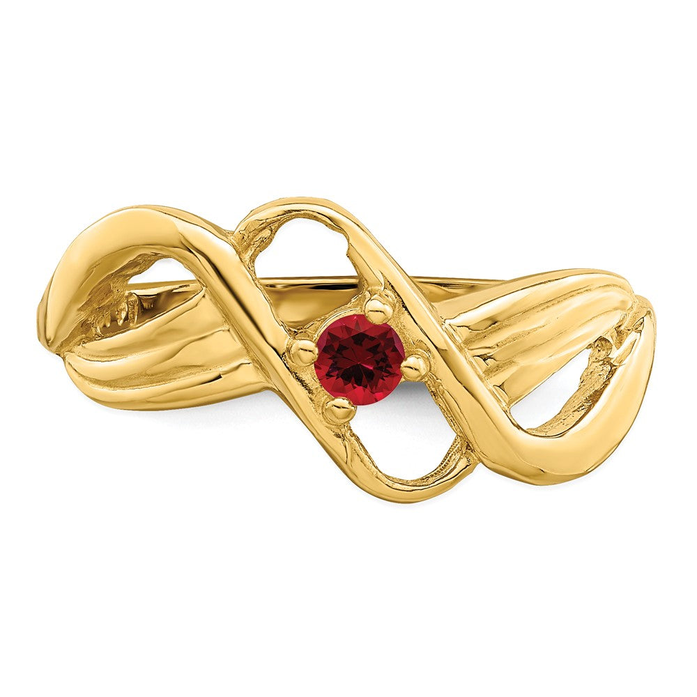 14k Genuine 1 Stone Mother's Ring - 3