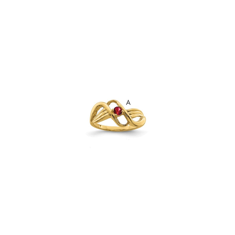 14k Genuine 1 Stone Mother's Ring - 3
